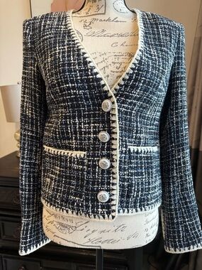 NWT Veronica Beard Bosea Tweed Button-Up Jacket